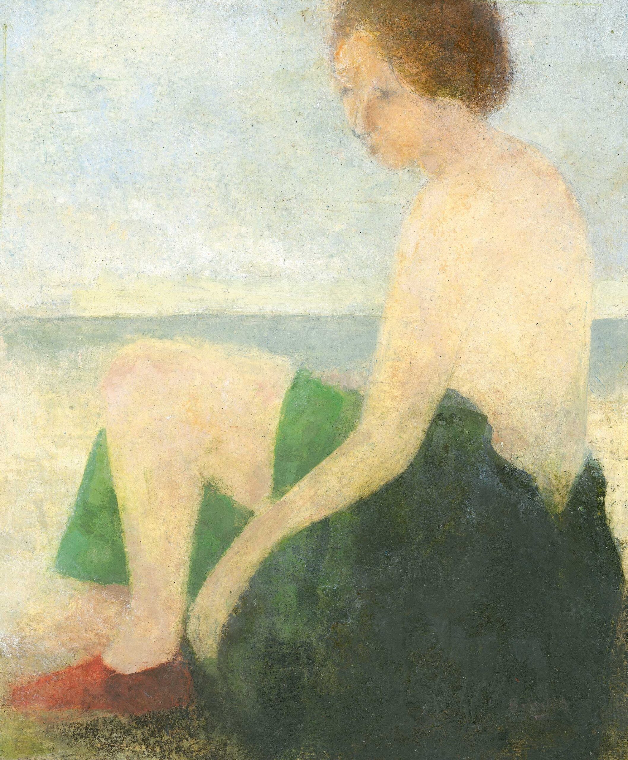 The Bather.   Paintings by David Brayne. Acrylic & pigment on paper.