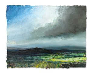 Summer Rain on Rippon Tor.   Paintings by David Morgan. Oil on board.