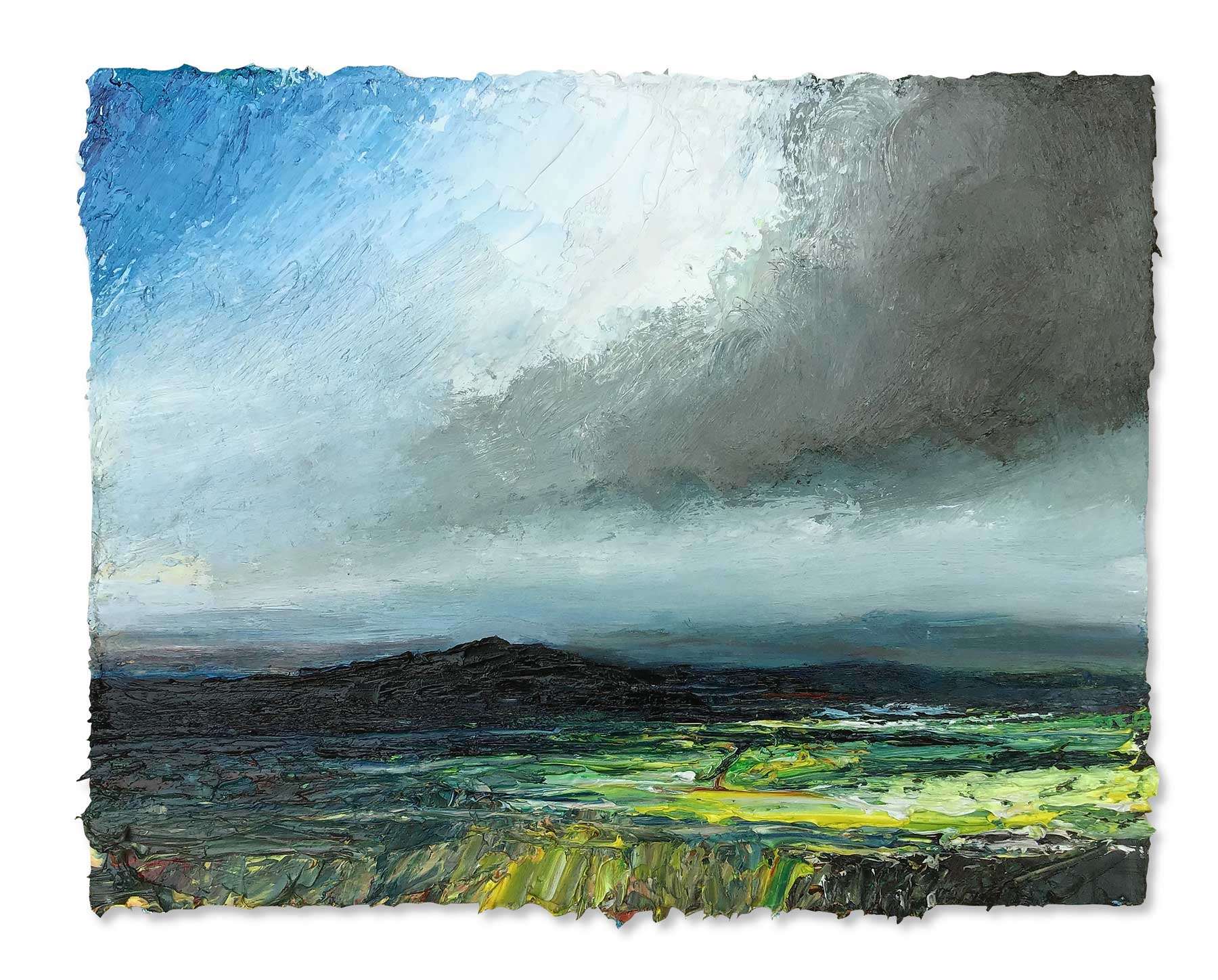 Summer Rain on Rippon Tor.   Paintings by David Morgan. Oil on board.