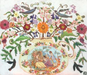 May Queen.   Paintings by Vanessa Cooper. Oil on board.