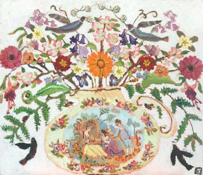 May Queen.   Paintings by Vanessa Cooper. Oil on board.