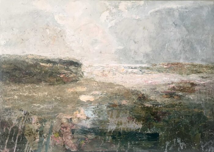 Flood Tide.   Paintings by Ellen Watson. Mixed media on canvas.