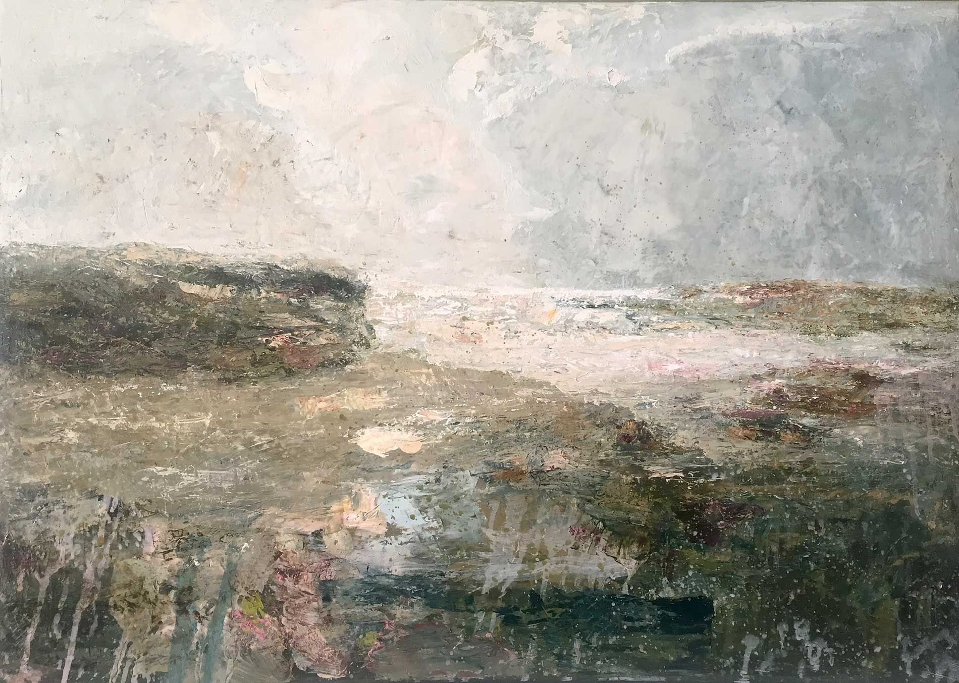 Flood Tide.   Paintings by Ellen Watson. Mixed media on canvas.
