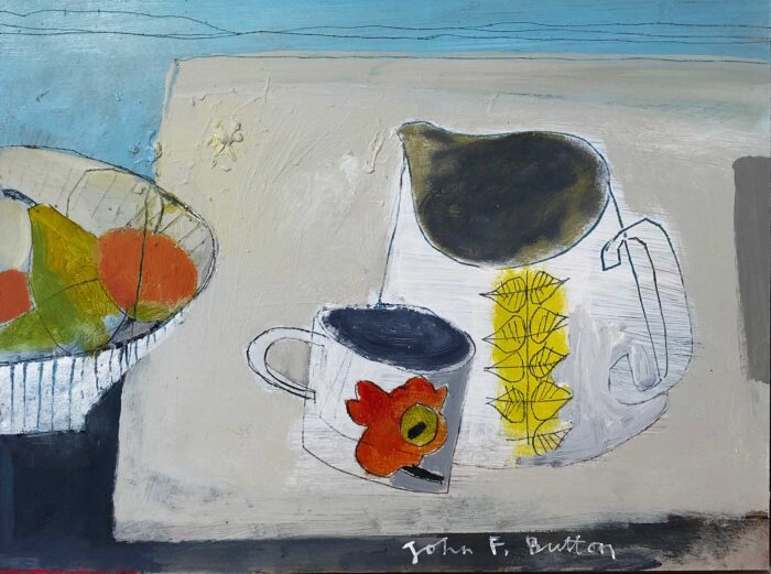 Familiar Friends.   Paintings by John Button. Acrylic on board.