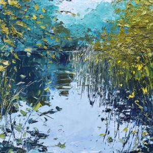 Pond Reflections (Flete Estate, Mothecombe).   Paintings by Colin Carruthers. Oil on canvas.