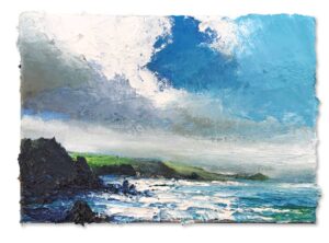 Meddrick Rocks, Bigbury Bay.   Paintings by David Morgan. Oil on canvas.