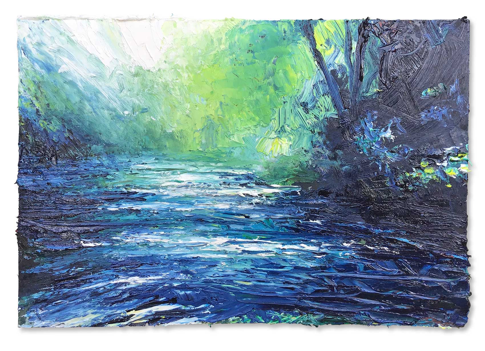 River Pool.   Paintings by David Morgan. Oil on board.