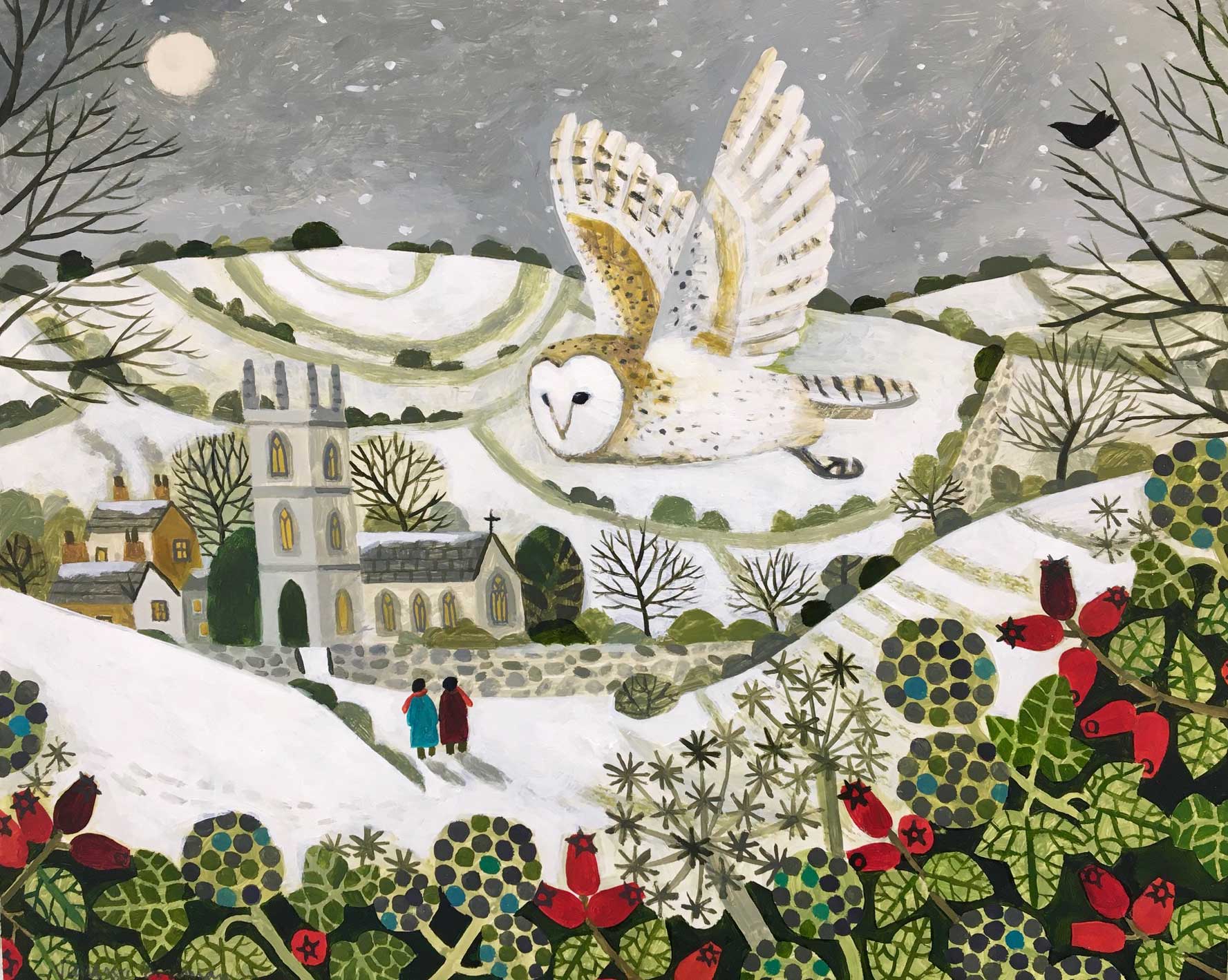 Dahlias & Pomegranates.   Paintings by Vanessa Bowman. Oil on board.