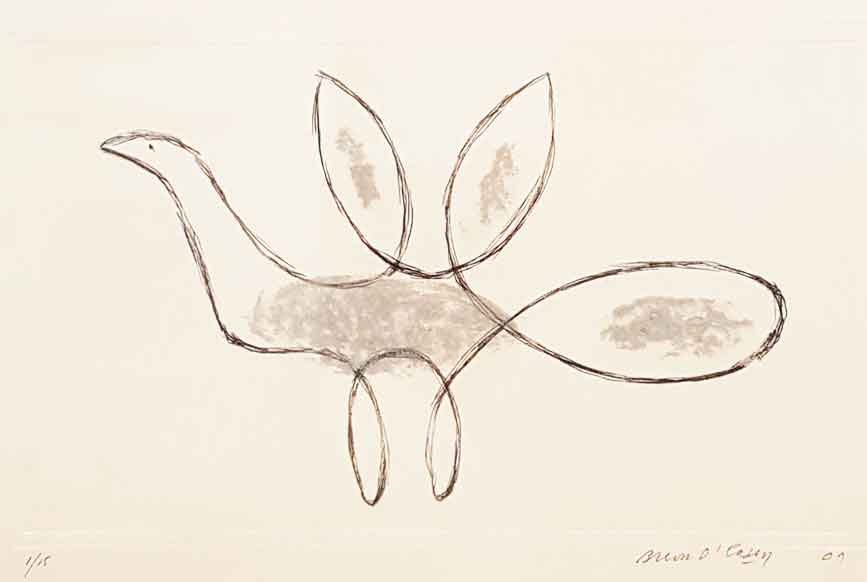 Bird With Grey.   Prints by Breon O'Casey. Etching.