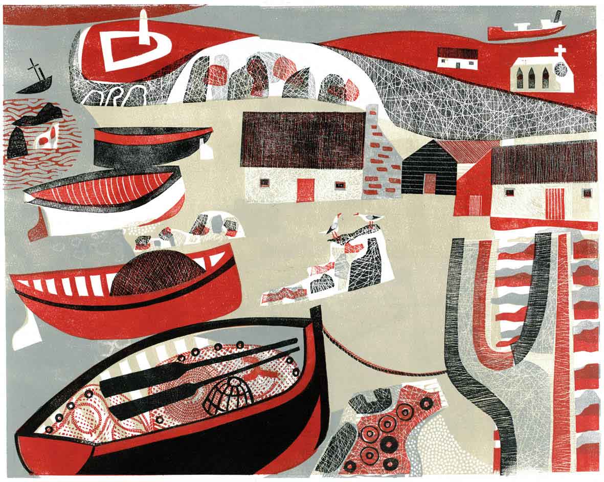 Border Trees. Landscape Prints by Melvyn Evans. Linocut. Border Trees. Landscape Prints by Melvyn Evans. Linocut.