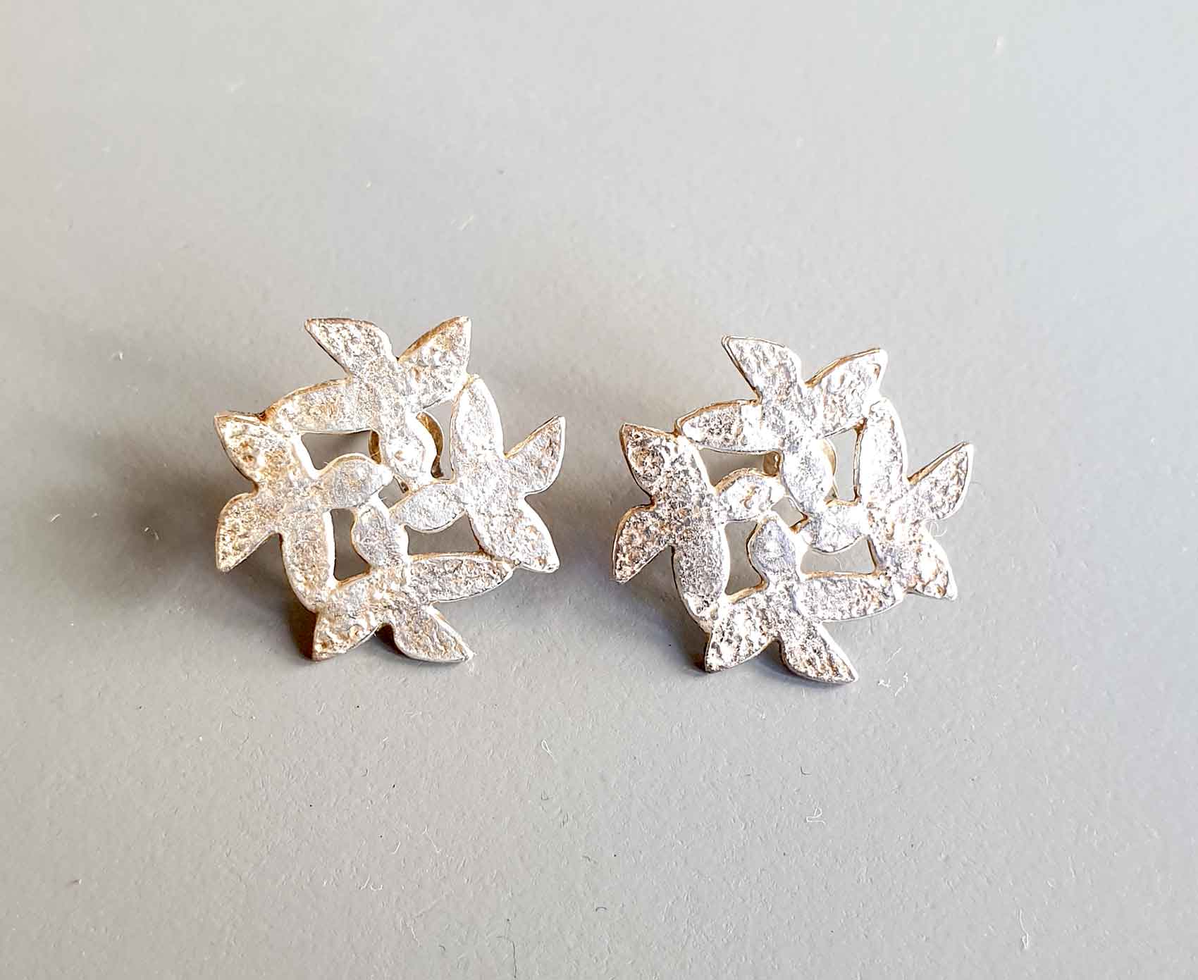 Silver Bird Studs (79).   Jewellery by Holly Belsher. Silver.