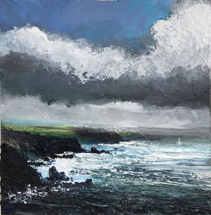 Clearing Rain, Bigbury Bay. Paintings by David Morgan. Oil on board. Clearing Rain, Bigbury Bay. Paintings by David Morgan. Oil on board.