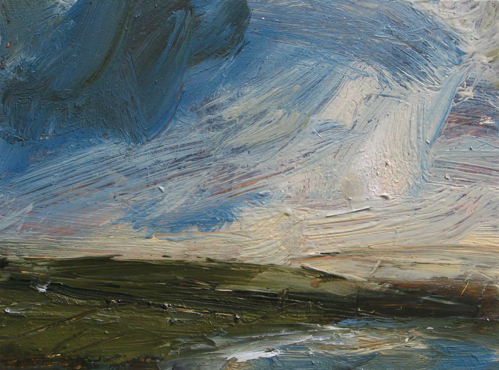 Deep Blue, Looking Back to the Land.   Paintings by Louise Balaam. Oil on panel.