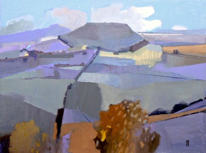 Parrock Hill, Somerset.   Paintings by Malcolm Ashman. Oil on panel.