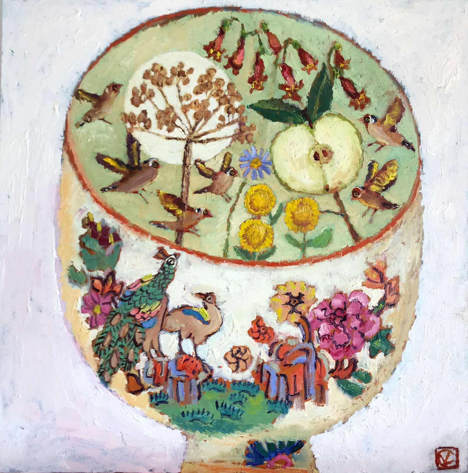 Magic Bowl.   Paintings by Vanessa Cooper. Oil on board.