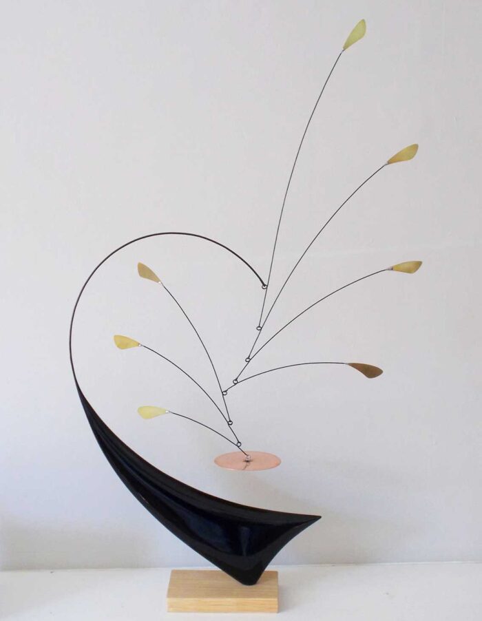Kinetic Study 29.   Sculpture by Edward Willis. Resin, brass & copper.