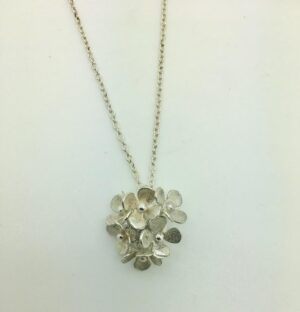Blossom necklace.   Jewellery by Yume Martin. Silver.