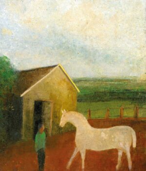 Grey Horse.   Paintings by David Brayne. Acrylic and pigment.