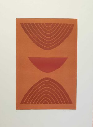 I Saw From the Beach.   Prints by Breon O'Casey. Linocut.