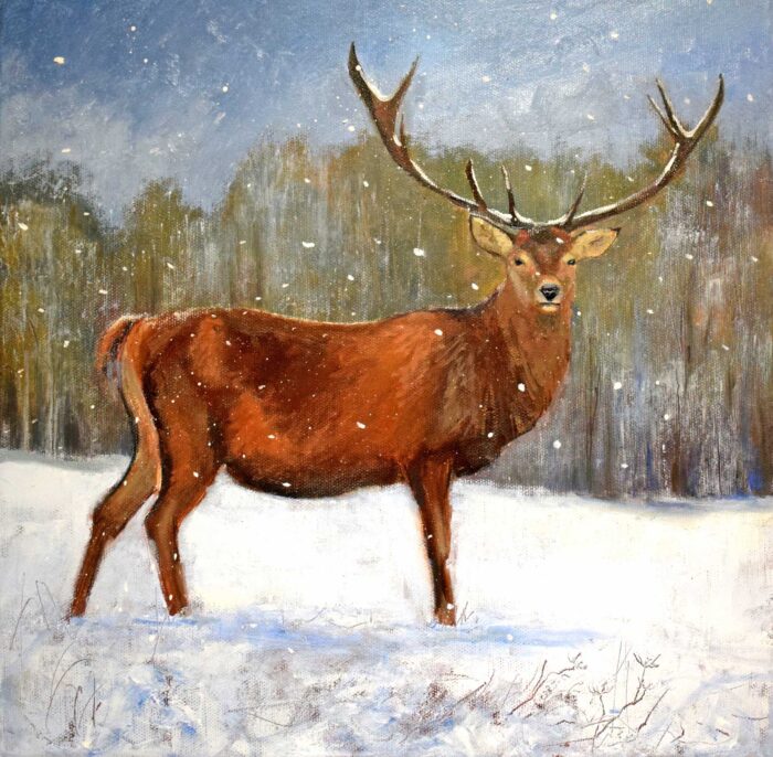 Standing Alone.   Paintings by Caroline McMillan Davey. Oil on canvas.