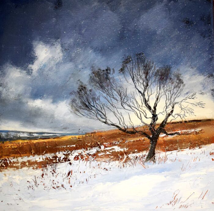 Standing Alone.   Paintings by Caroline McMillan Davey. Oil on canvas.