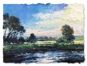 Windy Day Sailing.   Paintings by David Morgan. Oil on board.