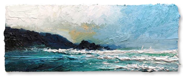 Windy Day Sailing.   Paintings by David Morgan. Oil on board.