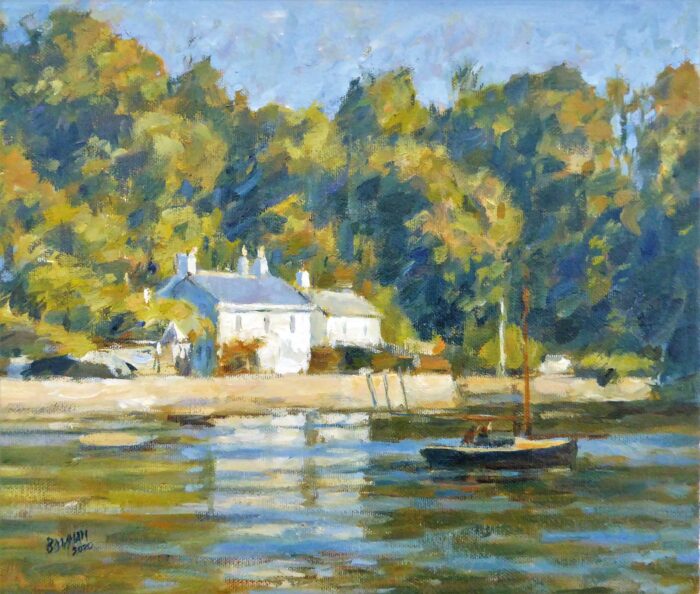 Duncannon, River Dart.   Paintings by Michael Bowman. Oil on canvas.