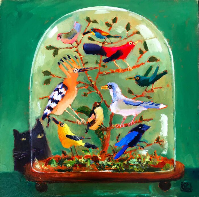 Has Anyone Fed the Cat?.   Paintings by Vanessa Cooper. Oil on board.