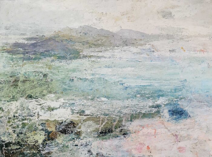 Pale Morning.   Paintings by Ellen Watson. Mixed media on paper.