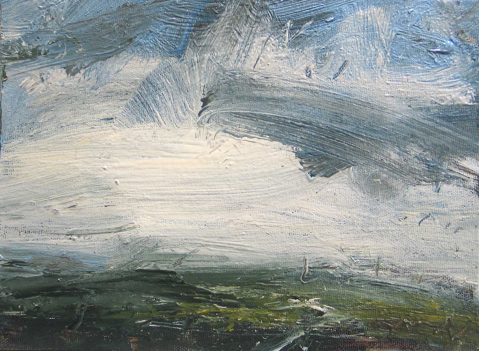 Walking Towards the Horizon, Dartmoor. Dartmoor Devon Paintings by Louise Balaam. Oil on board.