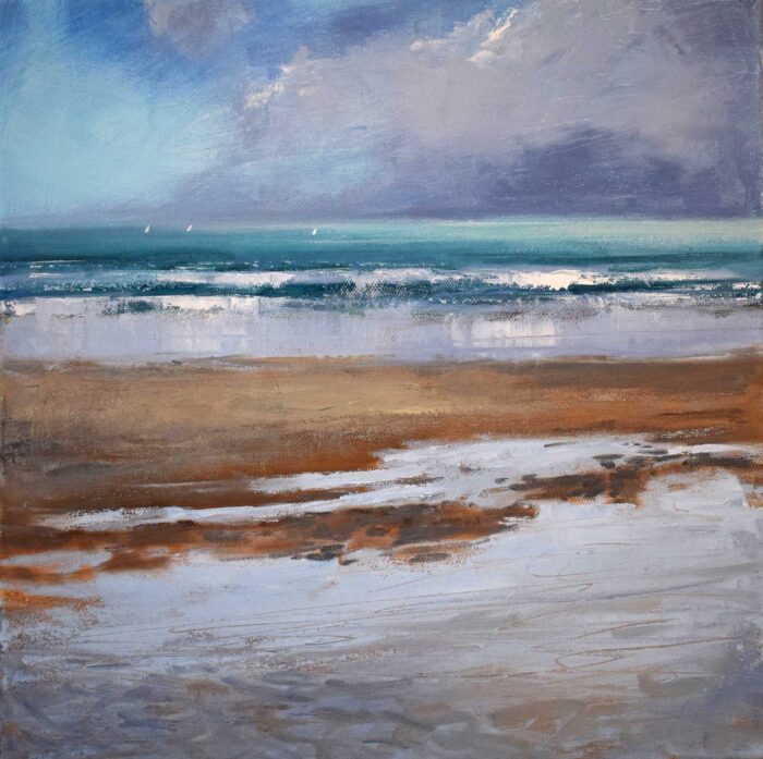 Three Distant Sails.   Paintings by Caroline McMillan Davey. Oil on canvas.