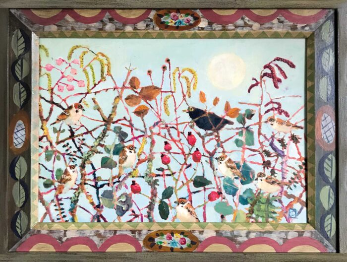 Hedgerow.   Paintings by Vanessa Cooper. Oil on board.