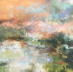 Water Meadows. Landscape  Paintings by Andy Waite. Oil on board.