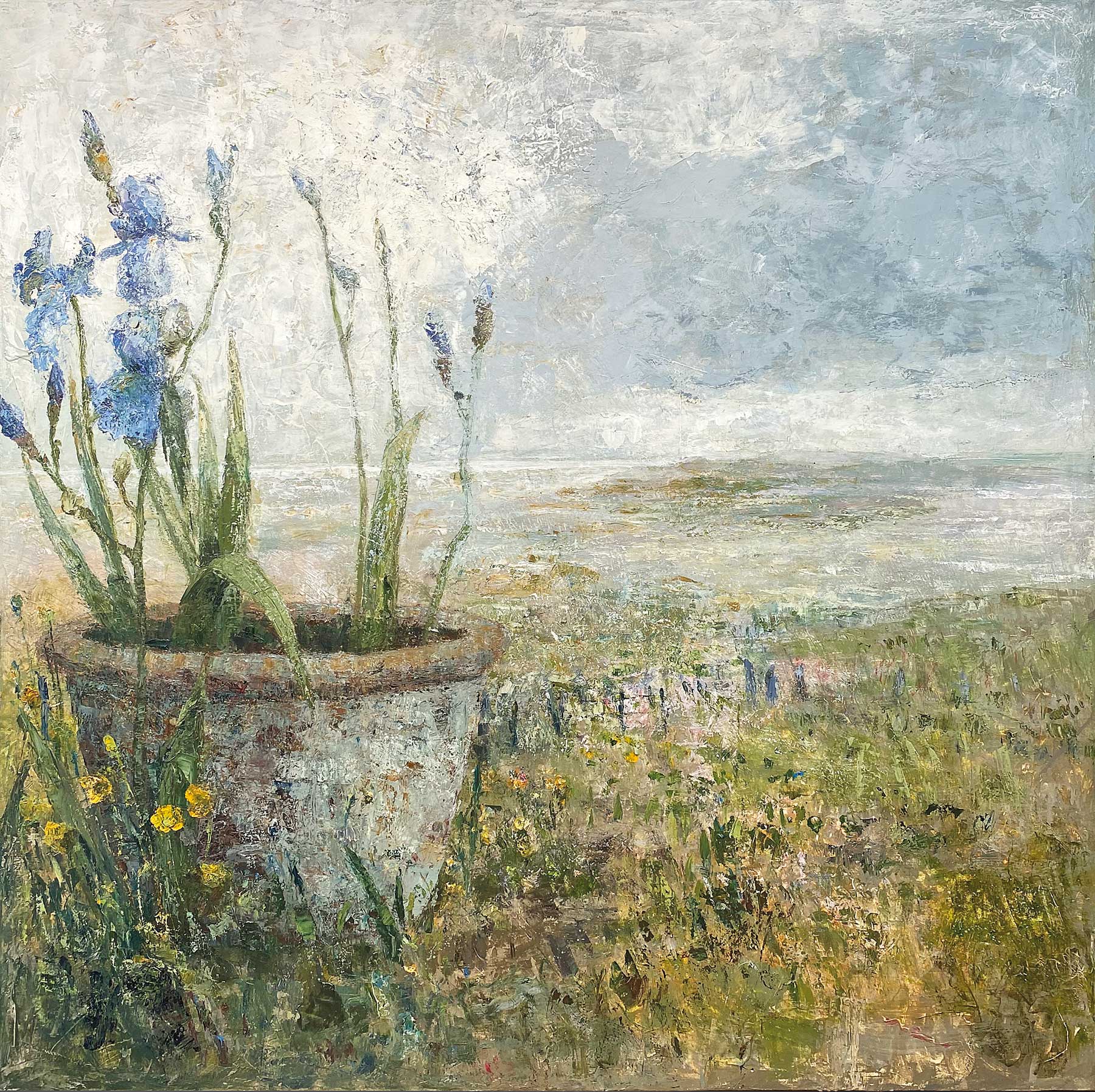Gwithian. Paintings by Ellen Watson. Mixed media on canvas. Gwithian. Paintings by Ellen Watson. Mixed media on canvas.