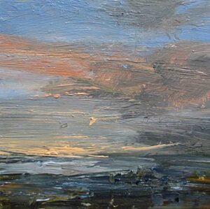 Last Light, West Bay.   Paintings by Louise Balaam. Oil on panel.