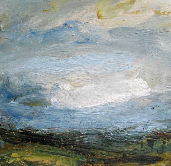 Blue Air, High Cloud. Landscape  Paintings by Louise Balaam. Oil on panel.