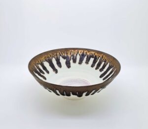 Flecked grey/white porcelain bowl (155).   Ceramics by Peter Wills. Porcelain.