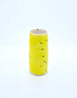 Little yellow river grogged vase (164).   Ceramics by Peter Wills. Porcelain.