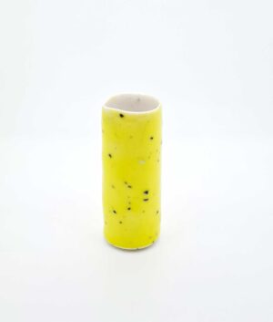 Little yellow river grogged vase (165).   Ceramics by Peter Wills. Porcelain.