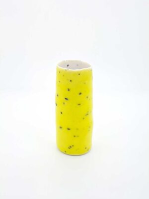 Little yellow river grogged vase (166).   Ceramics by Peter Wills. Porcelain.