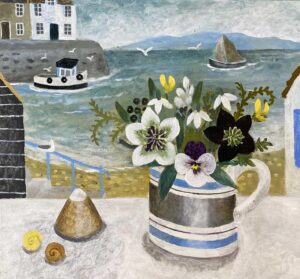 Signs of Spring.   Paintings by Sarah Bowman. Oil on board.