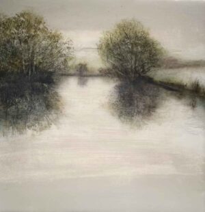 Distant Reflection. Landscape  Paintings by Anna Boss. Acrylic & resin.