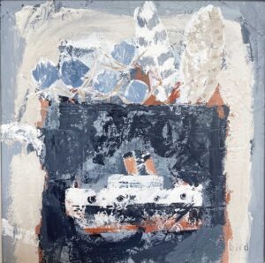 Spring Mug. Still Life Floral Paintings by Uncategorised. Acrylic & gesso on canvas board.