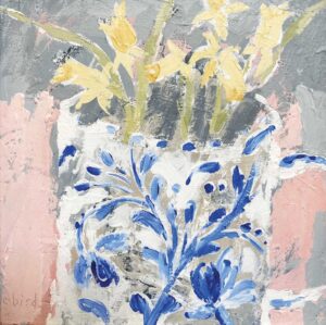 Spring Mug. Still Life Floral Paintings by Uncategorised. Acrylic & gesso on canvas board.
