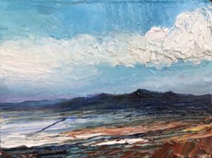 First Snow, Yar Tor.   Paintings by David Morgan. Oil on board.