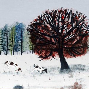 Spotty Friends. Birds & Animals Landscape Paintings by Emma Dunbar. Acrylic on board.