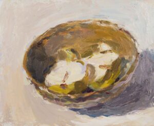 Roses in a White Jug.   Paintings by Lynne Cartlidge. Oil on board.