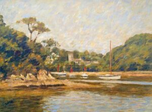 Stoke Gabriel, Autumn. Devon Landscape Paintings by Michael Bowman. Oil on canvas.