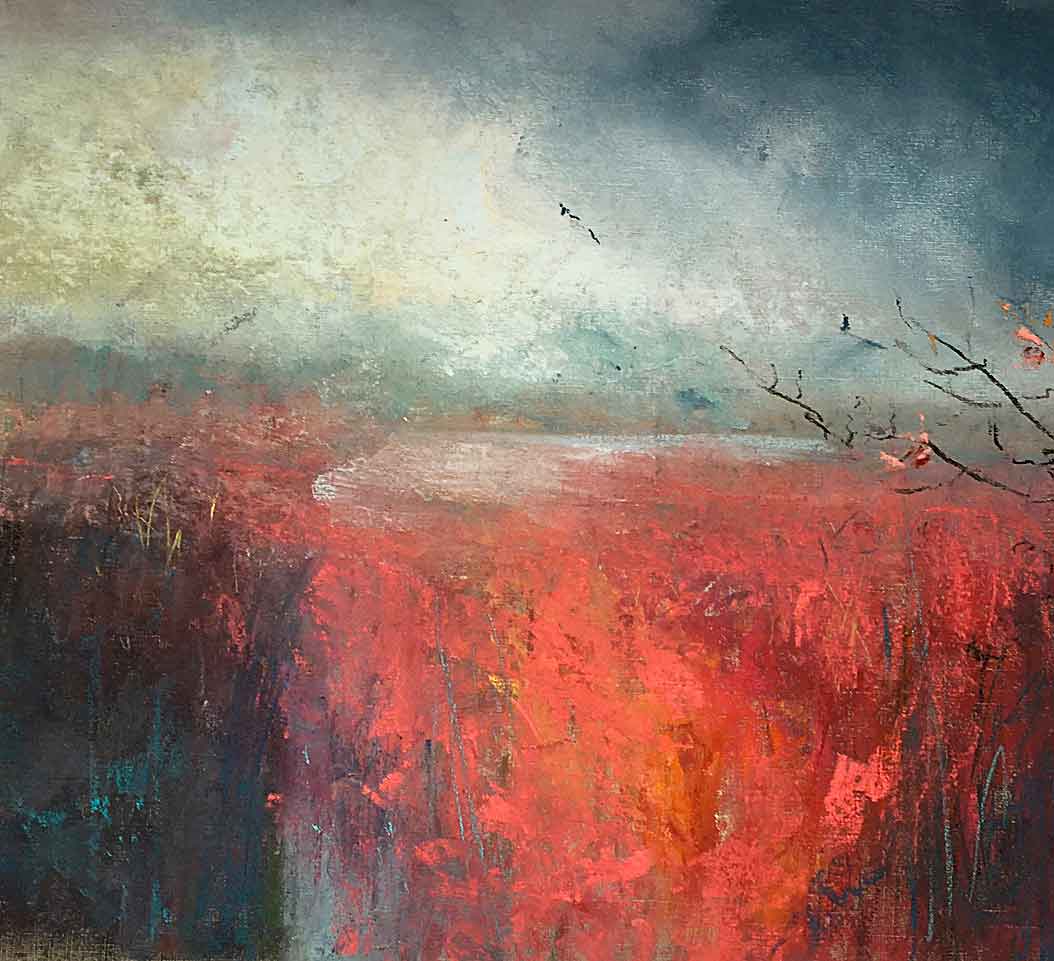 Late Light, Slapton Ley.   Paintings by Wendy McBride. Pastel.